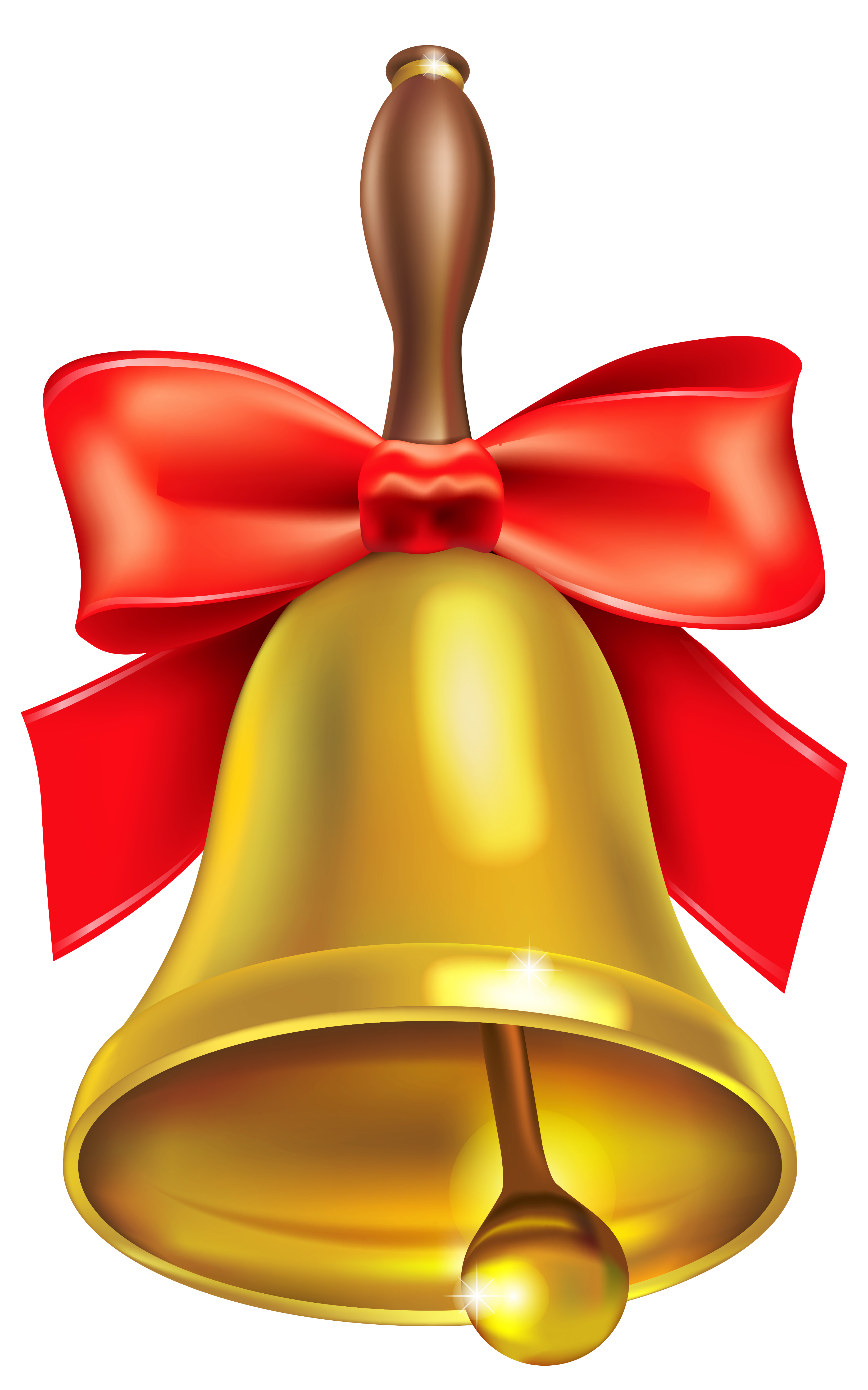Gold School Bell PNG Clipart Picture.