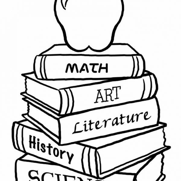 School Books Clipart Black And White 4 