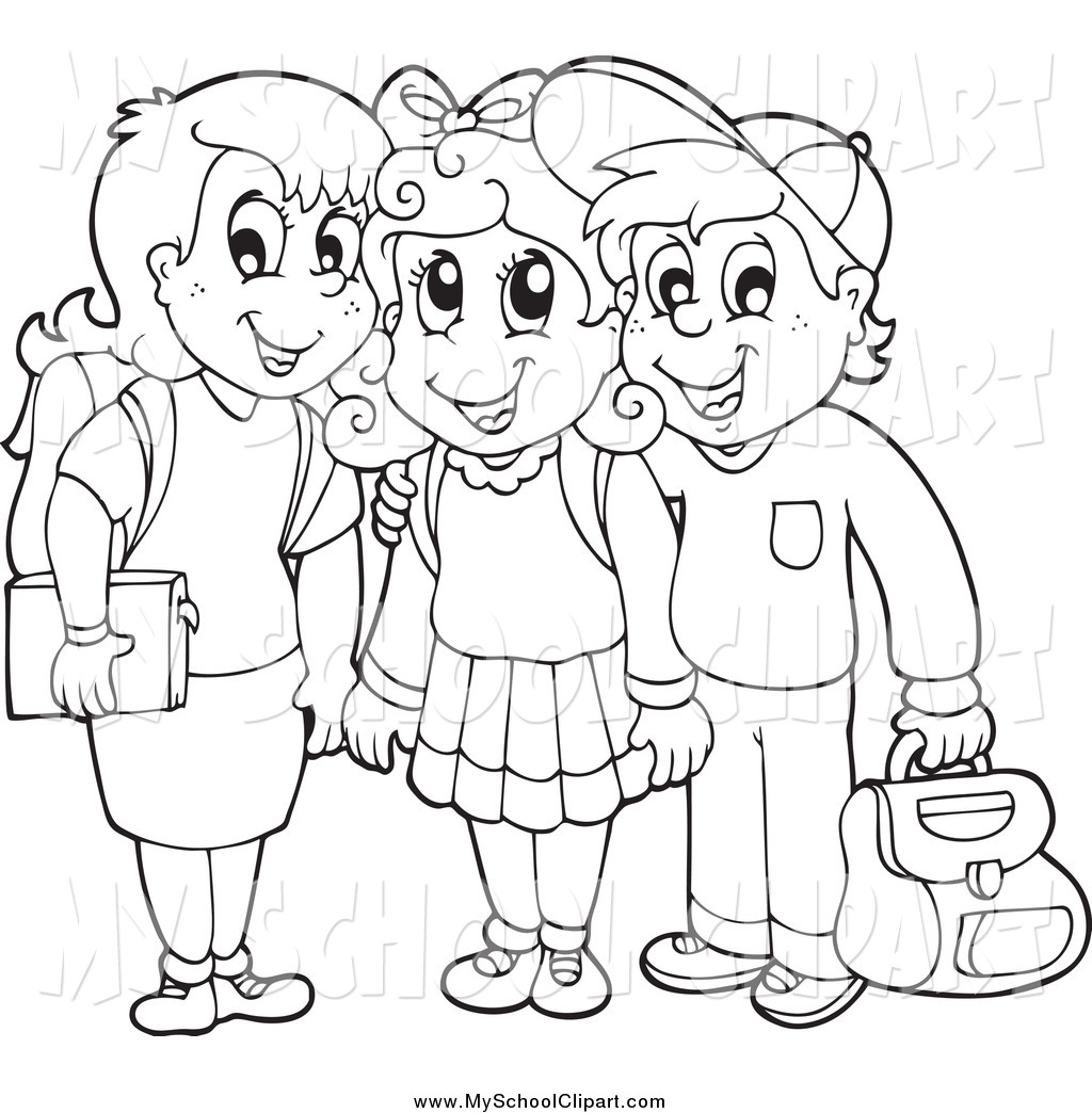 Free School Kids Clip Art Black And White Download Free School Kids ...