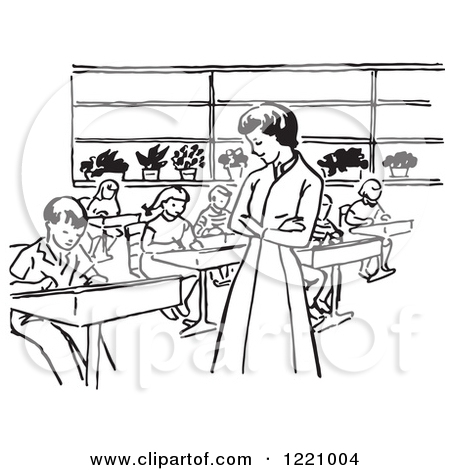Classroom Kids In Circle Clipart Black And White.