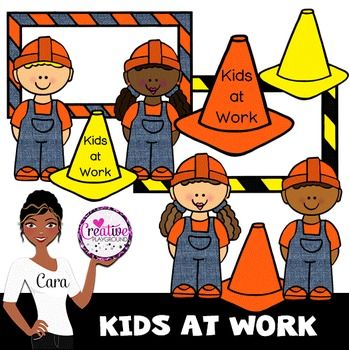 Clip Art~ Construction Kids ~ Kids at Work.