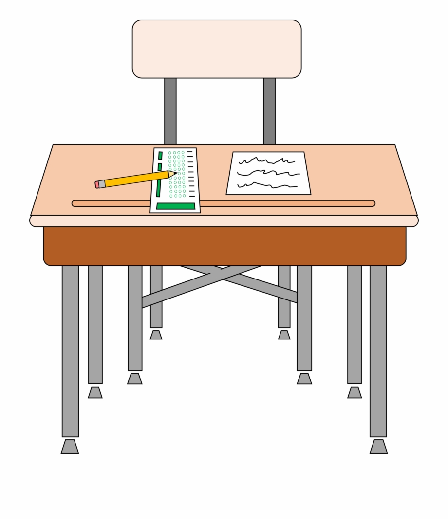 School Table And Chair Clipart 19 Desk Image Black.