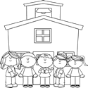 Schoolhouse Black And White Clipart.