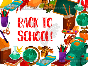 Back to School lesson stationery poster.
