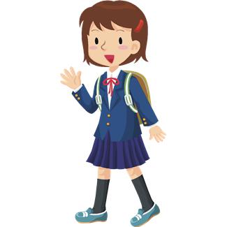 Girl in school uniform clipart.