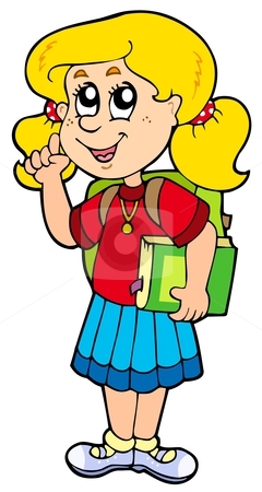 School Girl Clipart.