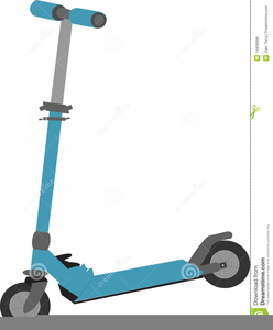 Child On Scooter Clipart.