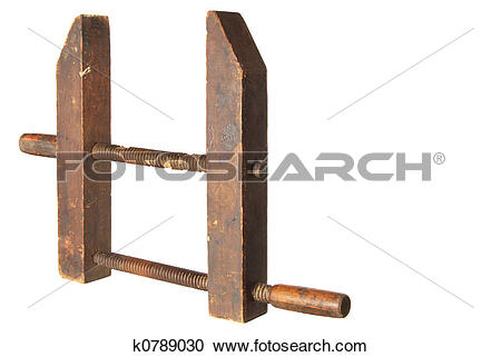 Stock Photography of Antique Wooden Screw Clamp k0789030.