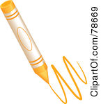 Clipart Illustration of a Green Crayon Drawing A Line by Prawny #37365.
