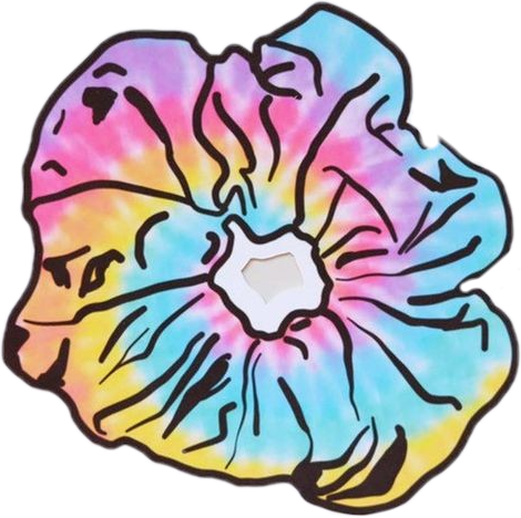 scrunchie tiedye hair aesthetic rainbow sticer.
