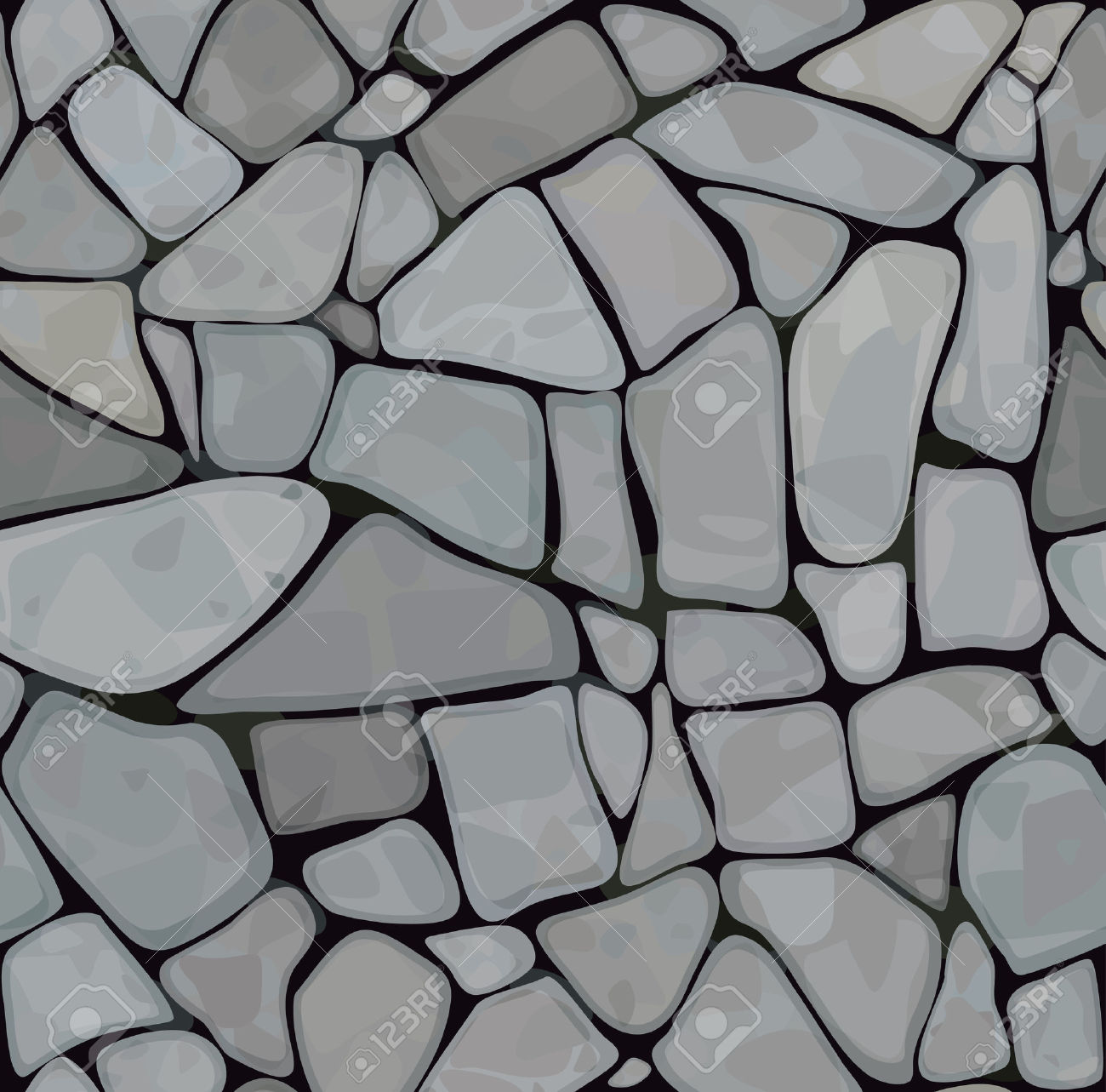 Seamless Texture Of Stonewall In Grey Color. Royalty Free Cliparts.