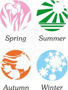 spring+Summer+season+autumn+winter+clipart+pictures+all+in+one.
