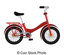Vector Clipart of red bike with wheels, seat and handlebar.
