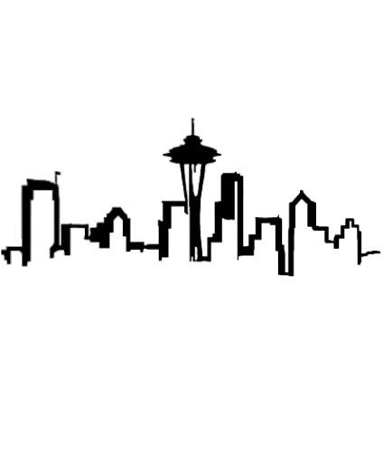 Seattle Skyline Outline.