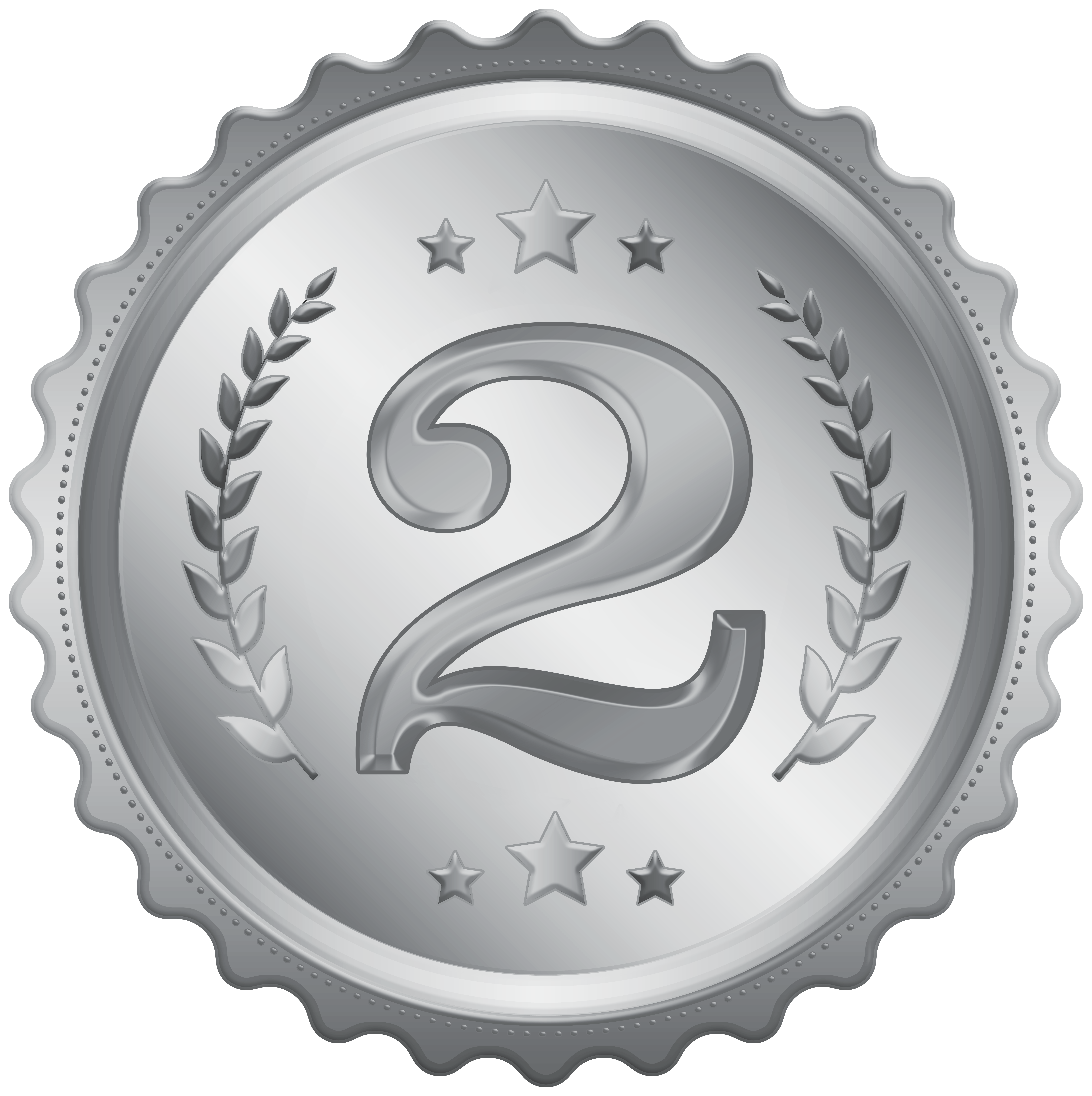 Second Place Medal Badge Clipart Image.