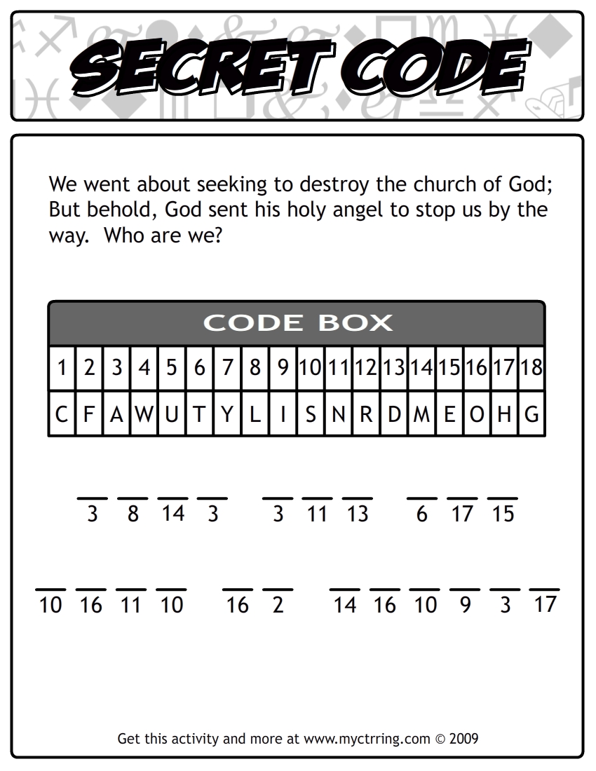 Secret Code Worksheets