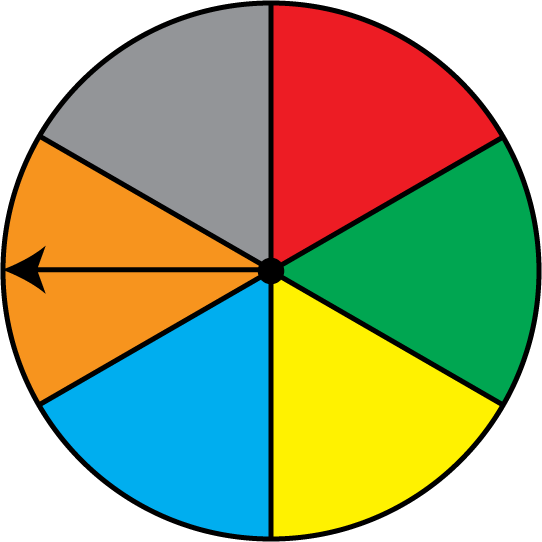 Math Clip Art: Spinner 6 Sections.