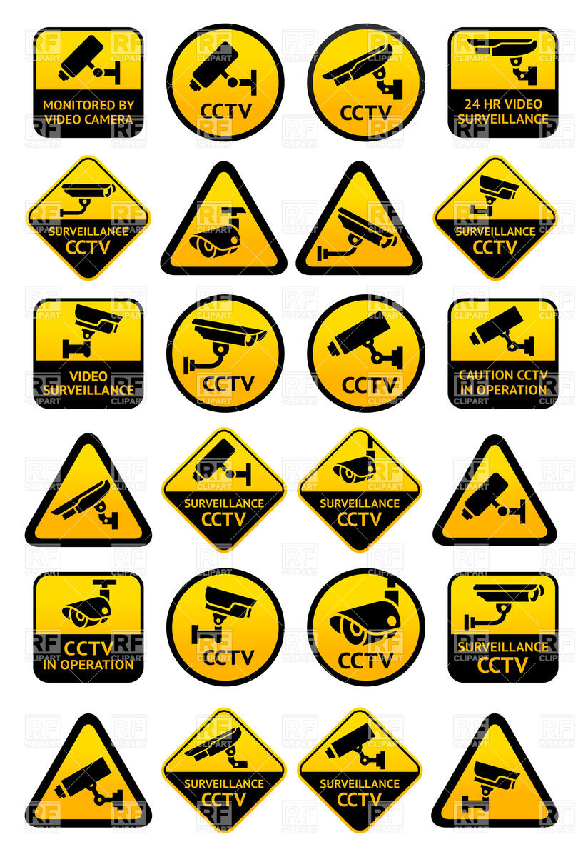 Video surveillance and security system signs Vector Image #32985.