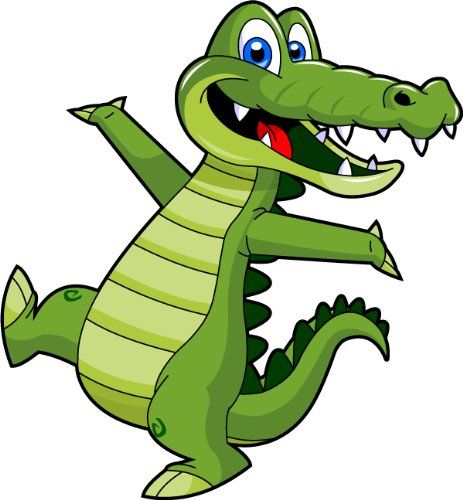 Cartoon alligator clip art cute alligator mascot.