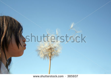 Clipart of girl taking seeds out of pods.