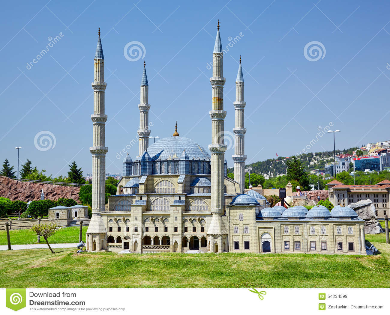 Miniaturk, Istanbul. The Domes Of Selimiye Mosque In Edirne, Tur.