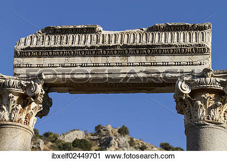 Stock Photography of "Detail view of an ancient building, Ephesus.