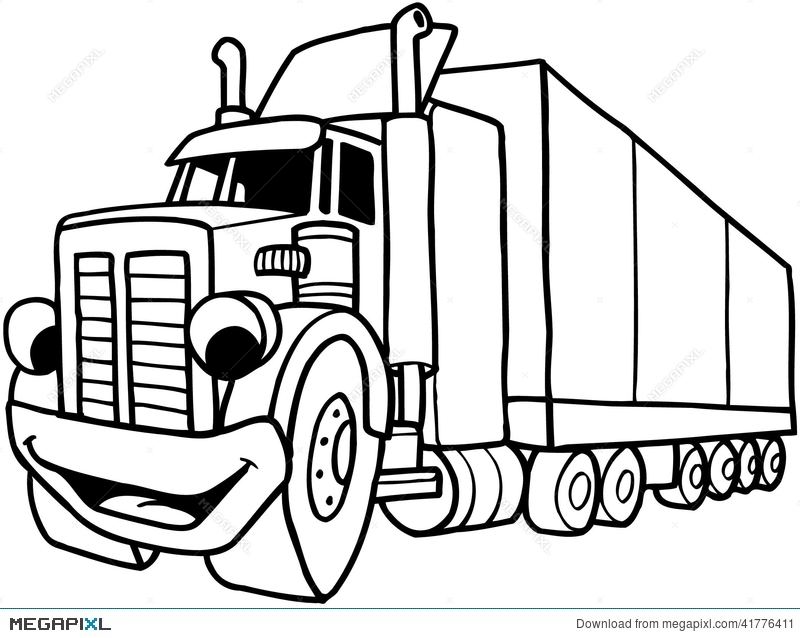 Black and white cartoon semi truck clipart 3 » Clipart Station.