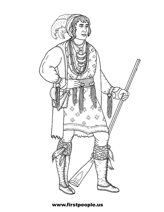 Native American clipart to color in.