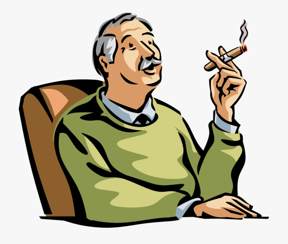 Vector Illustration Of Retired Elderly Senior Citizen.