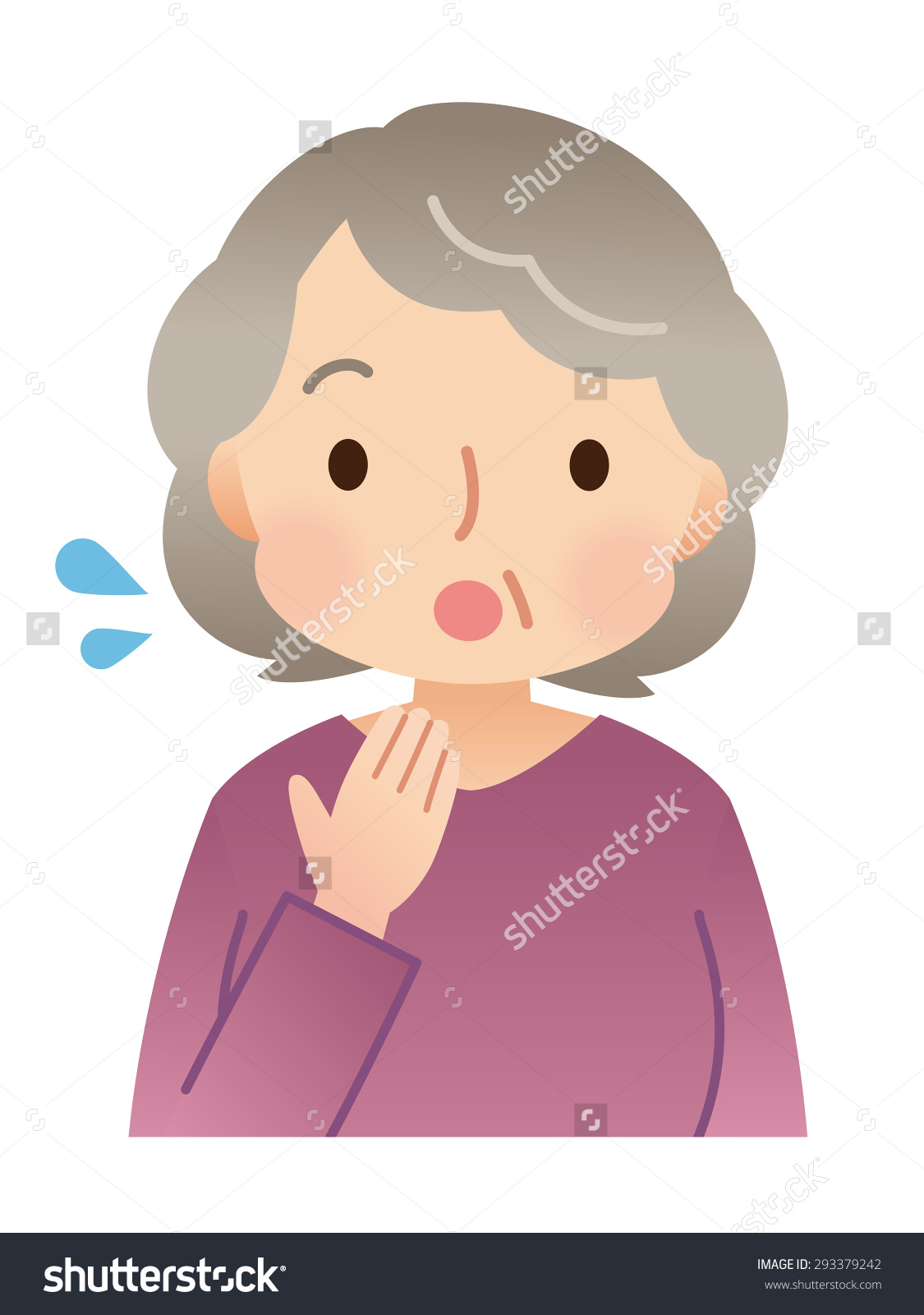 Cute Senior Woman Worry Face Stock Illustration 293379242.