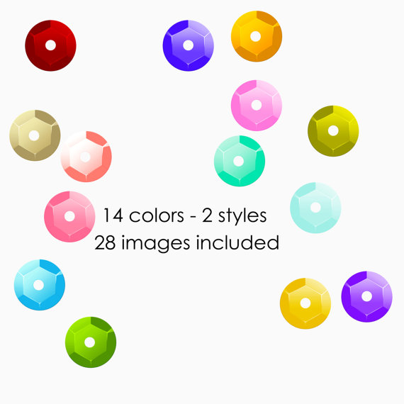 Commercial Use Instant Download Realistic Sequins Clipart.