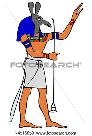 Clip Art of God of Ancient Egypt.