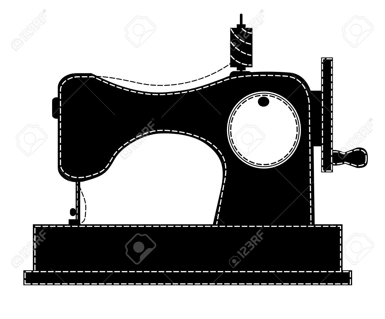 Silhouette of the sewing machine » Clipart Station.