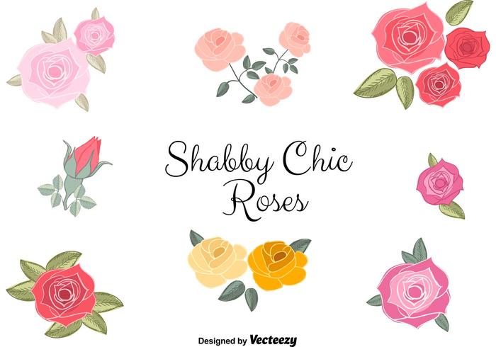 Vector Shabby Chic Roses.