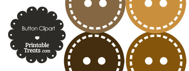 Button Clipart in Shades of Brown — Printable Treats.com.