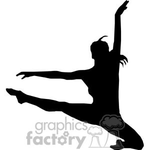 Dancer Jumping Silhouette.