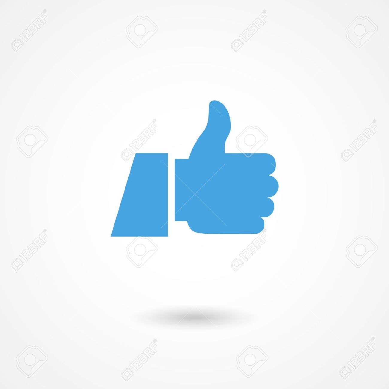 Vector Blue Thumb Up Icon With Shadow Royalty Free Cliparts.