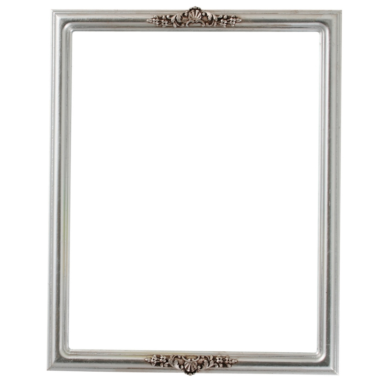 554 Rectangle Frame Silver Leaf With Brown Antique Shadowbox.