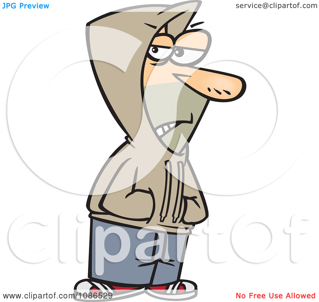 Clipart Shady Man Wearing A Hoodie.