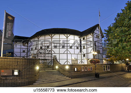 Stock Photo of England, London, South Bank, Dusk view of.