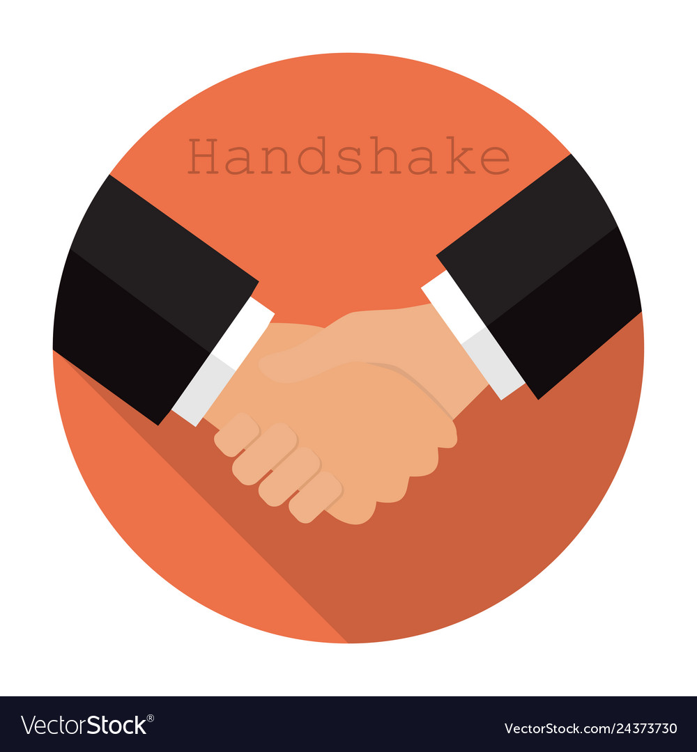 Logo shaking hands in a flat style.