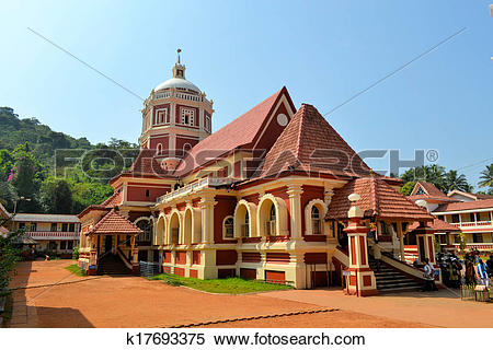 Stock Image of Hindu Temple looking like a church in Goa, India.