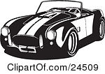 Clipart Illustration of a Convertible 1960 Ac Shelby Cobra Car.
