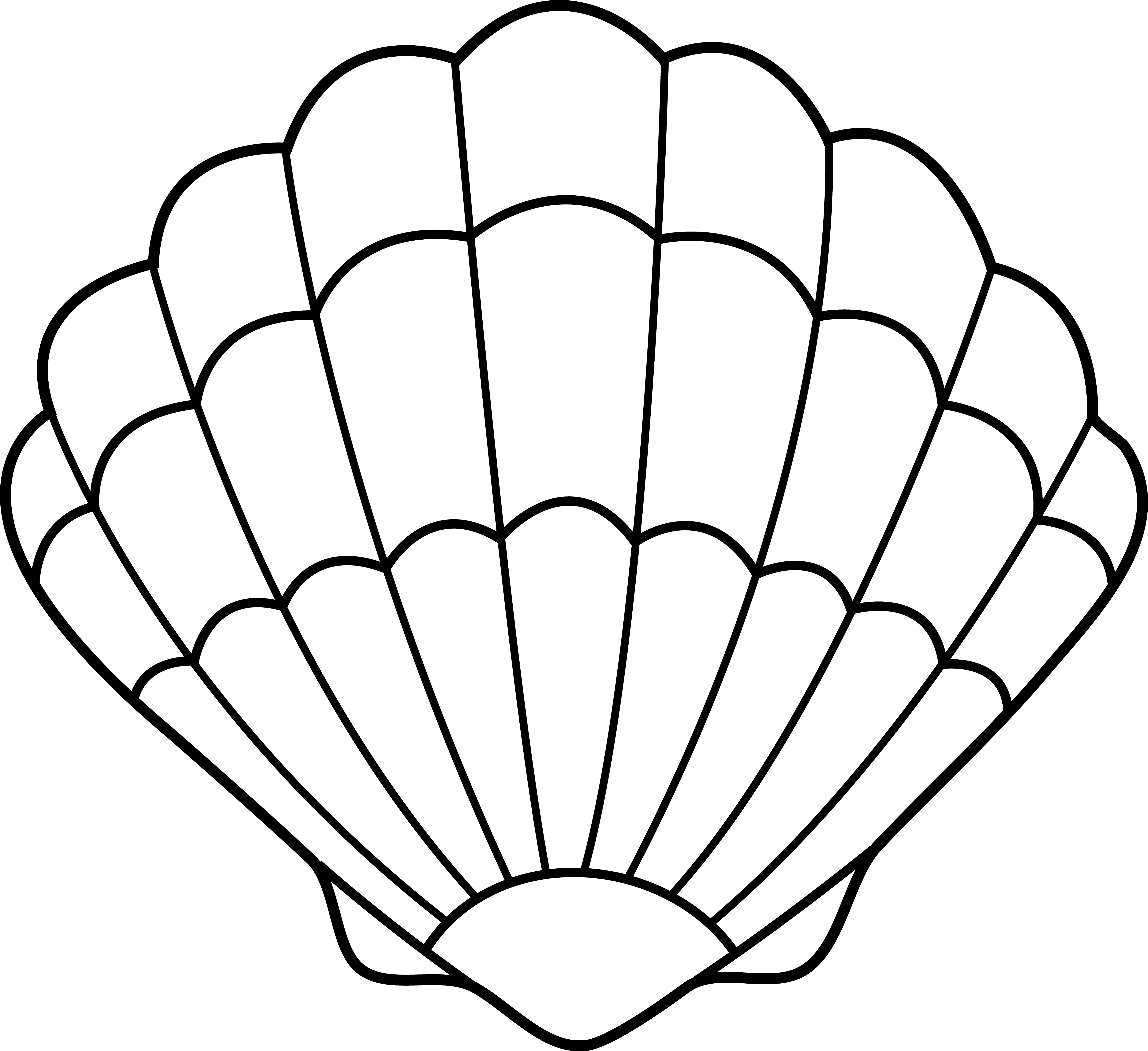 Outline Sea Shell Clipart.