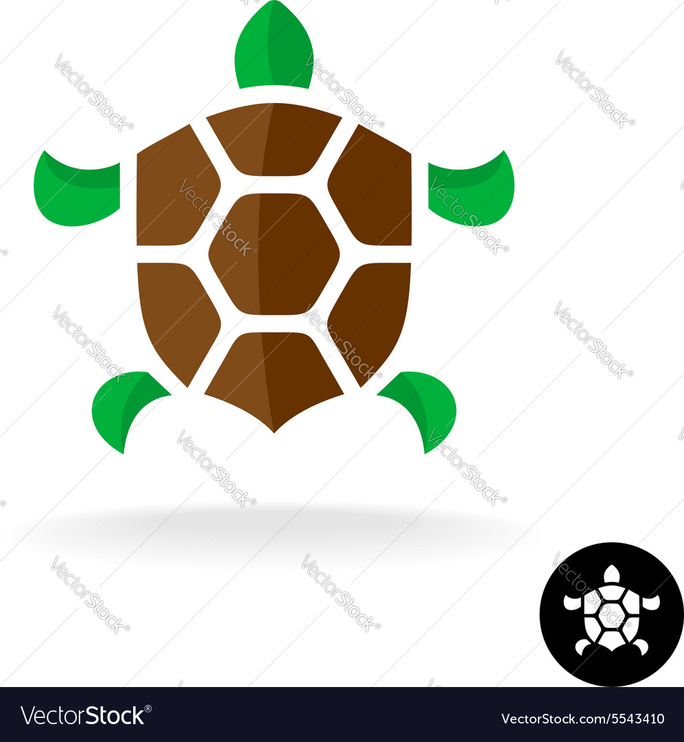Turtle logo with shield shaped shell Vector Image by Kilroy79.