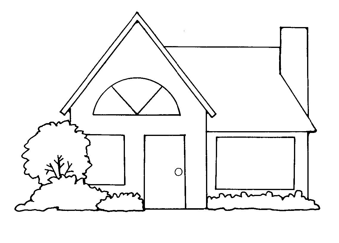 Домик для рисования. Дом контурное изображение. Раскраска домик с большим окном. Домик черно белый контур. Раскраска дом окна большие.