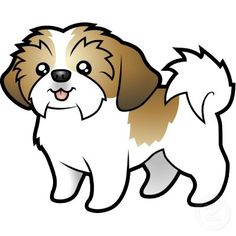 Clipart shih tzu dogs outline.
