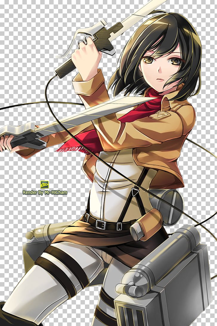 Mikasa Ackerman Levi Eren Yeager Attack on Titan Manga.