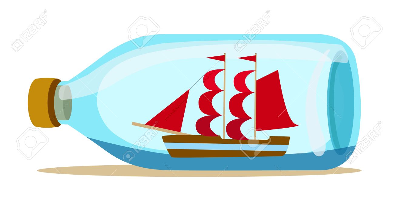 Glass Bottle With Ship Inside Royalty Free Cliparts, Vectors, And.