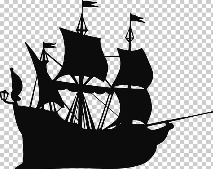 Pirate Ship Silhouette PNG, Clipart, Black And White, Boat.